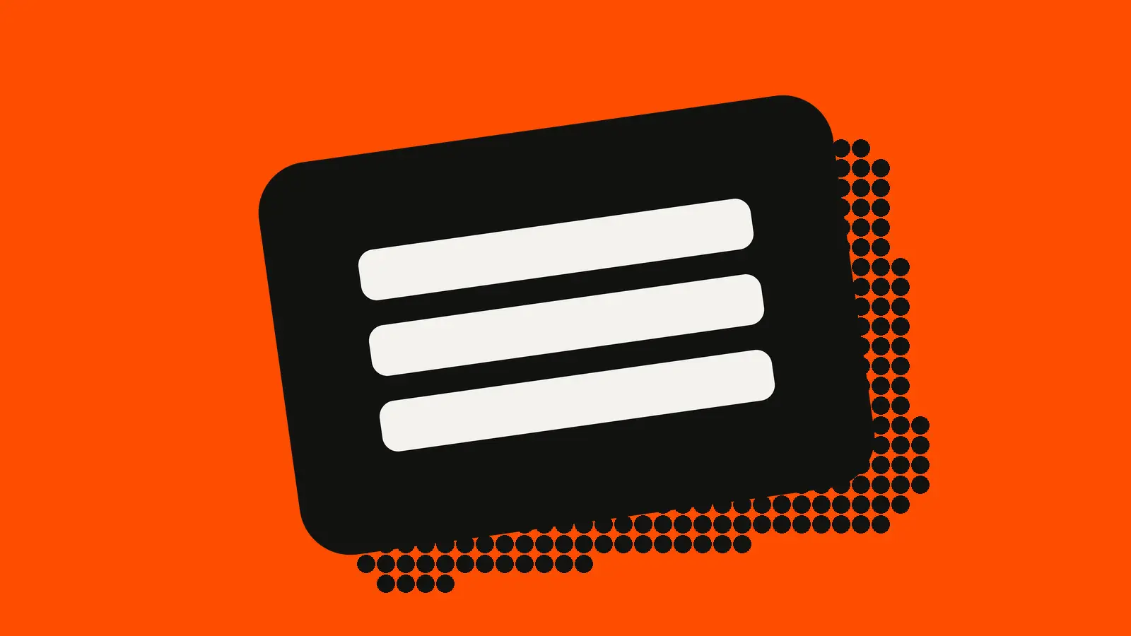 Three stacked bars on an orange-red background, standing in for events landing in a data layer.